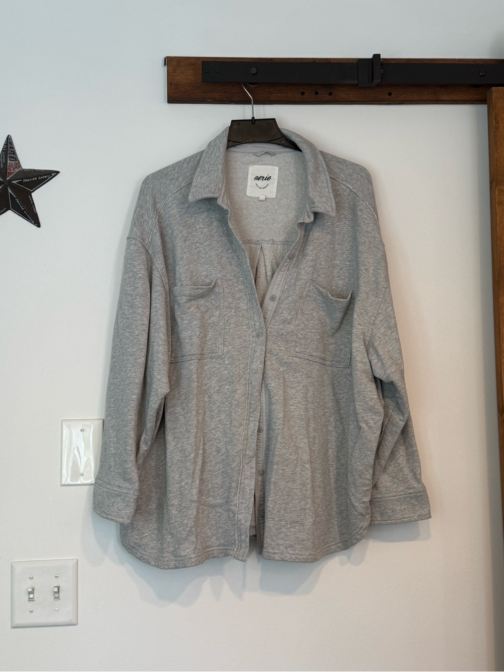 aerie Light Gray Lumberjane shirt